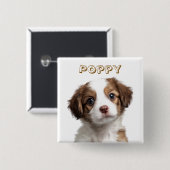 カスタム犬の写真と名前ボタン 缶バッジ (正面&裏面)