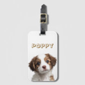 カスタム犬の写真と名前ラゲージタグ ラゲッジタグ (正面縦)