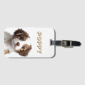 カスタム犬の写真と名前ラゲージタグ ラゲッジタグ (正面横)