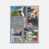カスタム犬の写真と名前 – Four Photo Collage フリースブランケット (正面)