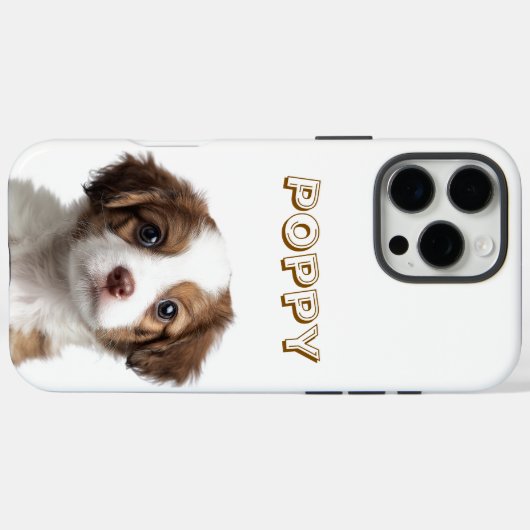 カスタム犬の写真と名前Iphoneケース Case-Mate iPhoneケース (裏面 (横))