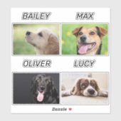 カスタム犬の写真と犬の名前のペットパーソナライズされた シール (シート)
