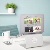 カスタム犬の写真と犬の名前のペットパーソナライズされた シール (デスク上のノートパソコン)