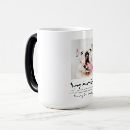 カスタム犬の写真のお父さんの日のマグカップ モーフィングマグカップ (正面左)