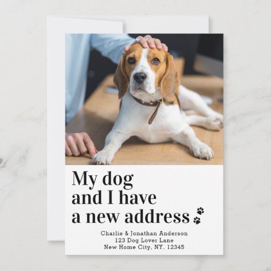カスタム犬の写真の新しいアドレス移動したペット移動 案内状 (正面)