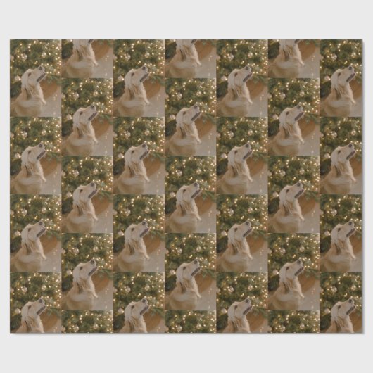 カスタム犬の写真カスタムペット写真クリスマス ラッピングペーパー (フラット)