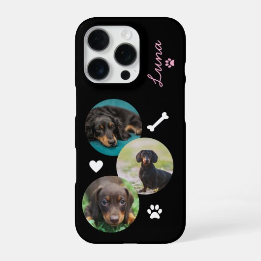 カスタム犬の写真コラージュ  iPhoneケース (裏面)