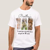 カスタム犬の写真ドッグパパギフト犬の恋人ペットの名前 Tシャツ (正面)