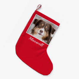 カスタム犬の写真パーソナライズされた スモールクリスマスストッキング
