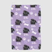 カスタム犬の写真ペットラバーパープルインスタグラム ゴルフタオル (正面)