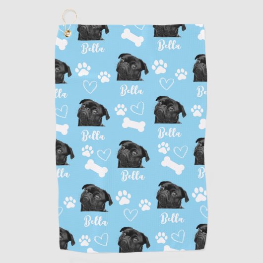 カスタム犬の写真ペットラバーブルーインスタグラム ゴルフタオル (正面)