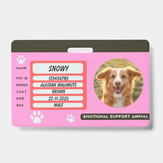 カスタム犬の写真ペットIDカードバッジ バッジ (正面)