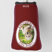 カスタム犬の写真ラフ&バックレッドにあなたを愛する ゴルフヘッドカバー (回転90)