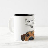 カスタム犬の写真父の日のマグカップの救助犬 ツートーンマグカップ (正面左)