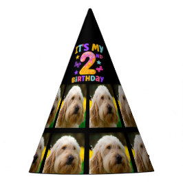 カスタム犬の写真2nd誕生日パーティーパーティー帽子 パーティーハット