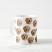 カスタム犬の写真|かわいい白いオーダーメイド コーヒーマグカップ (正面左)