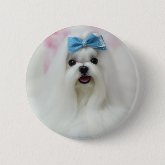カスタム犬の写真|オーダーメイド ペット ピンバッジ (正面)