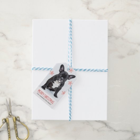 カスタム犬の写真 ギフトタグ (より糸付き)