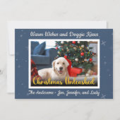 カスタム犬の写真 クリスマス・アンリーシュド シーズンカード (正面)