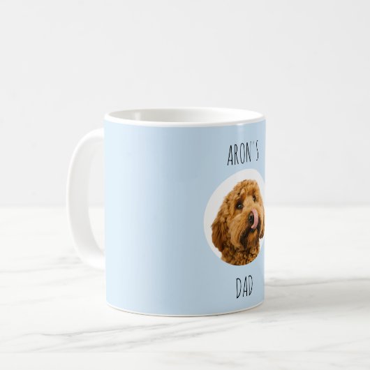 カスタム犬の写真 | ペットパーソナライズされたパパプレゼント コーヒーマグカップ (正面左)