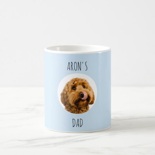 カスタム犬の写真 | ペットパーソナライズされたパパプレゼント コーヒーマグカップ (中央)