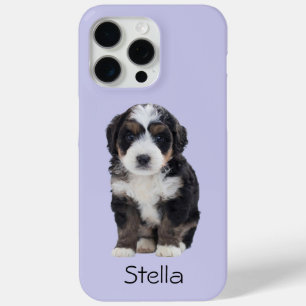 カスタム犬の写真 – ペット名のミスティ薄紫- iPhone 15 PRO MAXケース