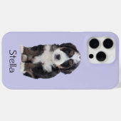 カスタム犬の写真 – ペット名のミスティ薄紫- Case-Mate iPhoneケース (裏面 (横))