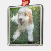 カスタム犬の写真 メタルオーナメント (左)