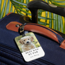 カスタム犬の写真 最高のパパ パーによるパーソナライズ ラゲッジタグ