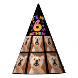 カスタム犬の写真 6歳の誕生日パーティーハット パーティーハット