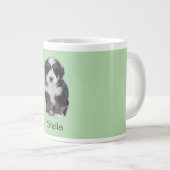 カスタム犬の写真 – Pastel Green with Pet Name - ジャンボコーヒーマグカップ (正面右)