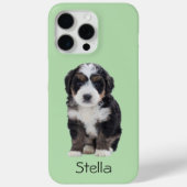 カスタム犬の写真 – Pastel Green with Pet Name - Case-Mate iPhoneケース (裏面)