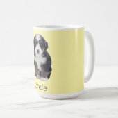 カスタム犬の写真 – Pastel Yellow with Pet Name - コーヒーマグカップ (正面右)