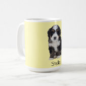 カスタム犬の写真 – Pastel Yellow with Pet Name - コーヒーマグカップ (正面左)