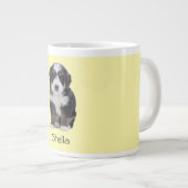 カスタム犬の写真 – Pastel Yellow with Pet Name - ジャンボコーヒーマグカップ (正面右)
