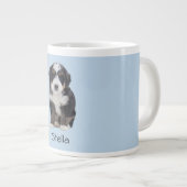 カスタム犬の写真 – Powder Blue with Pet Name - ジャンボコーヒーマグカップ (正面右)