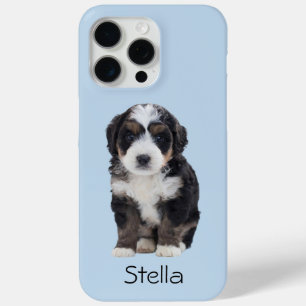 カスタム犬の写真 – Powder Blue with Pet Name - iPhone 15 Pro Maxケース