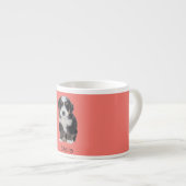 カスタム犬の写真 – Sunset Coral with Pet Name - エスプレッソカップ (正面右)