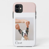 カスタム犬の写真iPhoneケース | パステルピンク&名前 Case-Mate iPhoneケース (裏面)
