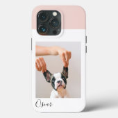 カスタム犬の写真iPhoneケース | パステルピンク&名前 Case-Mate iPhoneケース (裏面)