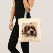 カスタム犬の名前 - ミニマリスト犬好き トートバッグ (正面(商品))