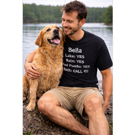 カスタム犬の名前 湖 湯船 911 面白い犬 Tシャツ