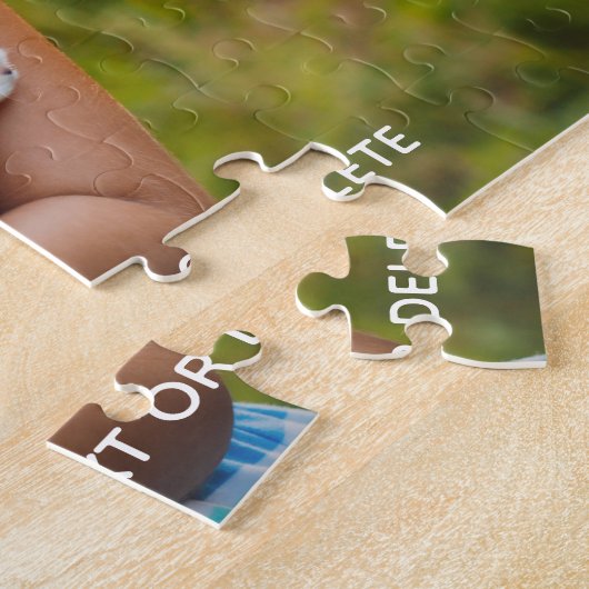 カスタム犬の子カスタム等を持つ文字写真パズル ジグソーパズル (側面)