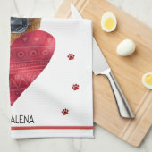 カスタム犬の恋人バレンタインギフトジャーマンシェパード キッチンタオル (四つ折り)