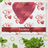 カスタム犬の恋人バレンタインギフトジャーマンシェパード キッチンタオル (折り畳み)