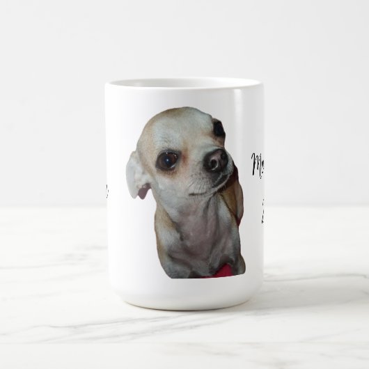 カスタム犬の母の写真、名前入りペット名とEstXXX コーヒーマグカップ (中央)