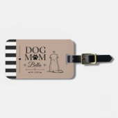 カスタム犬の母の名前と年の肖像画 ラゲッジタグ (正面横)