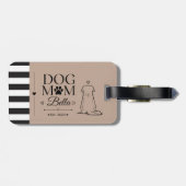 カスタム犬の母の名前と年の肖像画 ラゲッジタグ (裏面横)