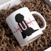 カスタム犬の母、ピンクと黒のドードル恋人 コーヒーマグカップ