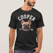カスタム犬の顔と名前 ペット写真Tシャツ 犬飼いペパパ・ママ Tシャツ (正面)